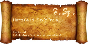 Herzfeld Szénia névjegykártya